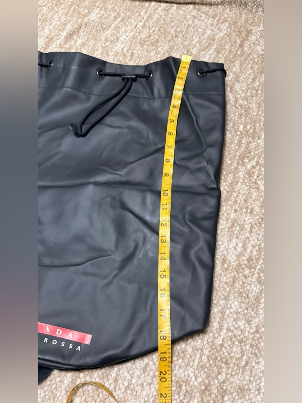 Prada luna rosa  Drawstring Duffel with Red Logo Stripe - Picture 11 of 12